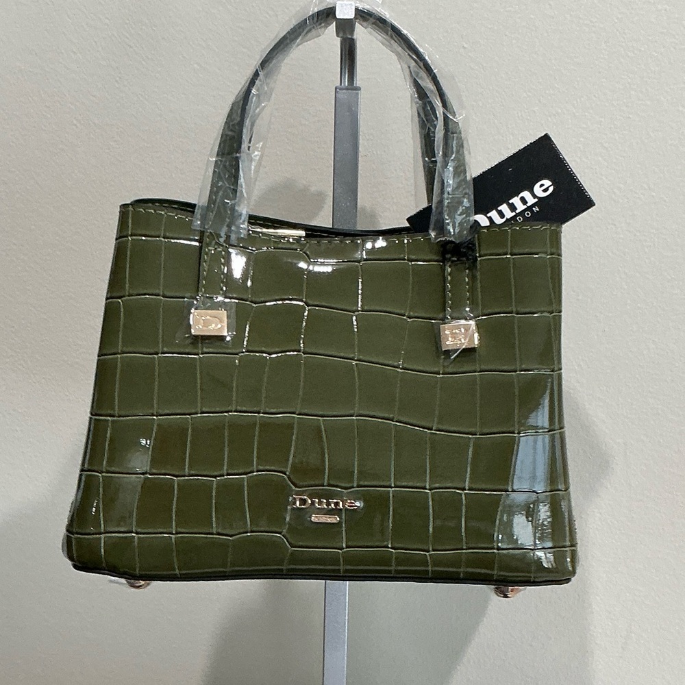 Olive Green Croc-Embossed Dune London Bag NWT